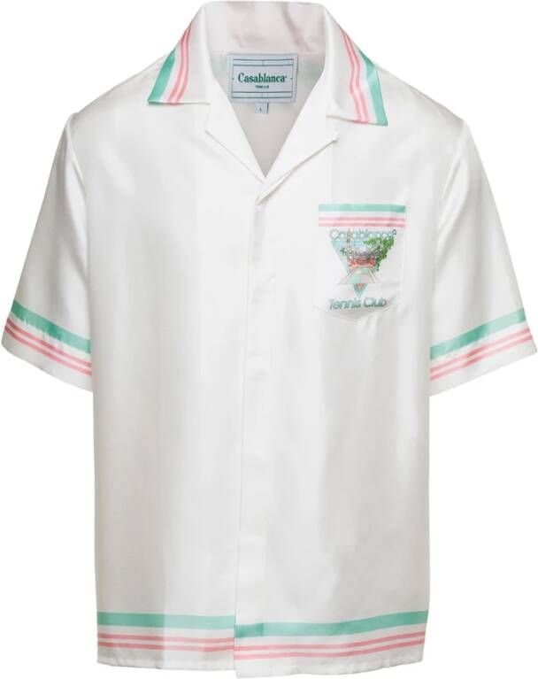 Casablanca Witte Tennis Club Icon Zijden Overhemd White Heren