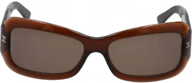 Chanel Vintage Pre-owned Acetate sunglasses Bruin Dames