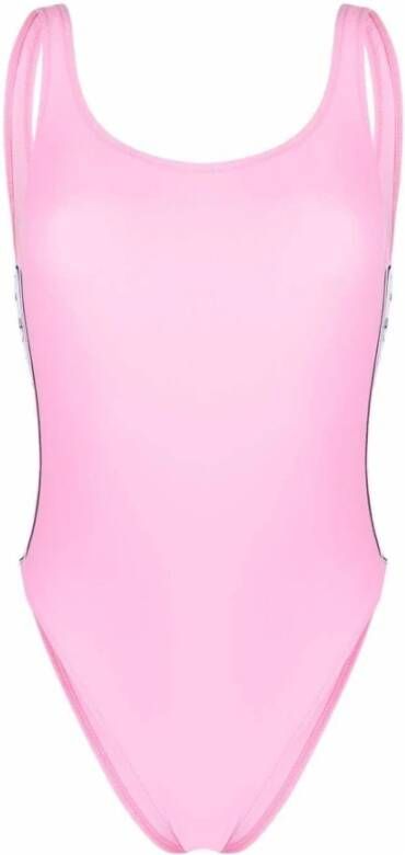 Chiara Ferragni Collection Eendelig badpakStretch Fabric Swimsuit with Logo Pink Dames