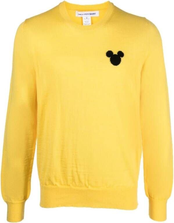 Comme des Garçons Heren Crewneck Sweatshirt van Wolmix Yellow Heren