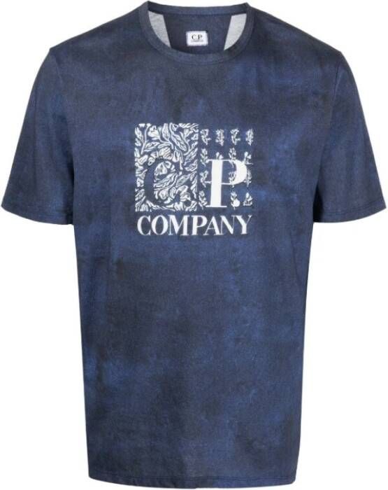 C.P. Company Bloemenprint Crew Neck T-Shirt Blauw Heren