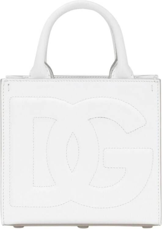 Dolce & Gabbana Modieuze Witte Handtas met Comfortabele Hak White Dames