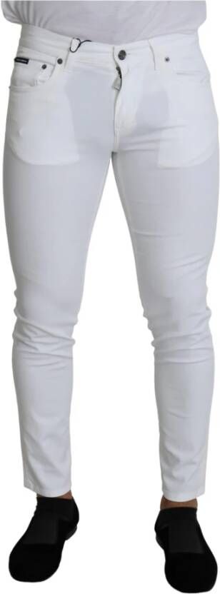 Dolce & Gabbana Witte Stretch Denim Skinny Jeans White Heren
