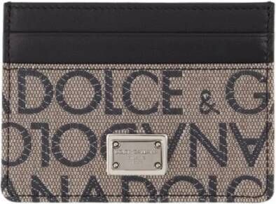 Dolce & Gabbana Grijze Logo Kaarthouder Portemonnee Black Heren