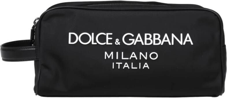 Dolce & Gabbana Zwarte tassen met bovenritssluiting Black Heren