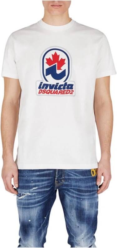 Dsquared2 D2 Invicta Blanco Heren Wit Logo T-Shirt White Heren