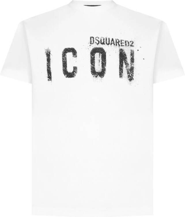 Dsquared2 Pictogramspray cool t-shirt Wit Heren