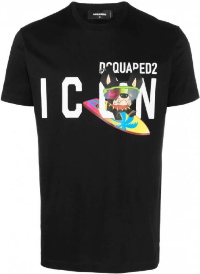 Dsquared2 Slim-Fit Katoenen T-Shirt met Iconisch Logo Black Heren