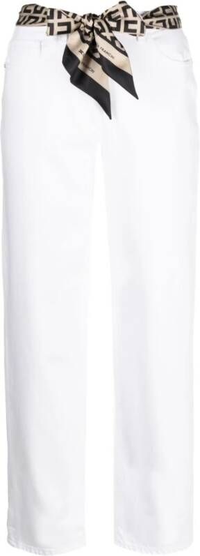 Elisabetta Franchi "Witte Cropped Straight Jeans" Wit Dames