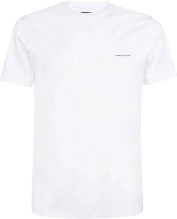 Emporio Armani Logo Print Katoenen T-Shirt White Heren