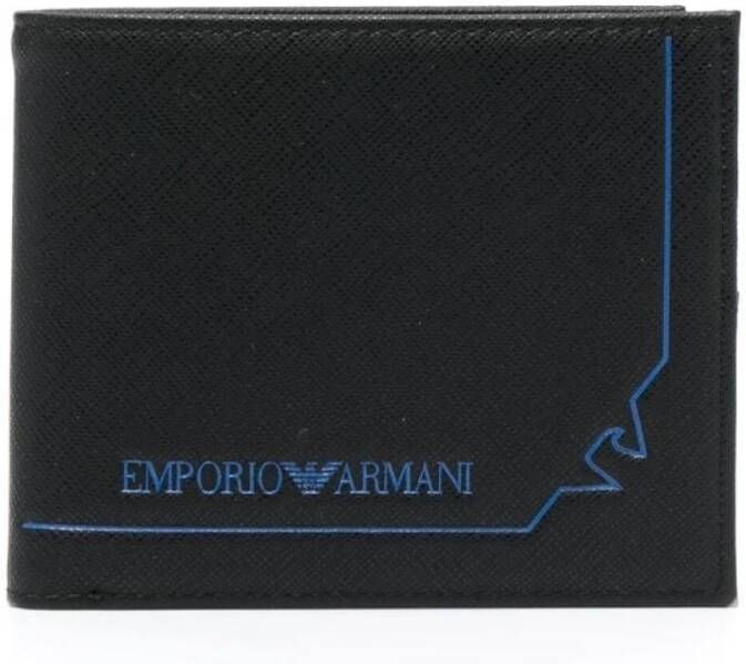 Emporio Armani Eenvoudige Logo Portemonnee met Kaartsleuven Black Heren