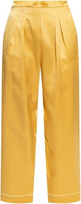 Eres Zijden Gele Pyjamabroek met Plooien Yellow Dames