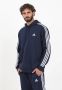 Adidas Essentials Fleece 3-Stripes Hoodie Blauw Heren - Thumbnail 4