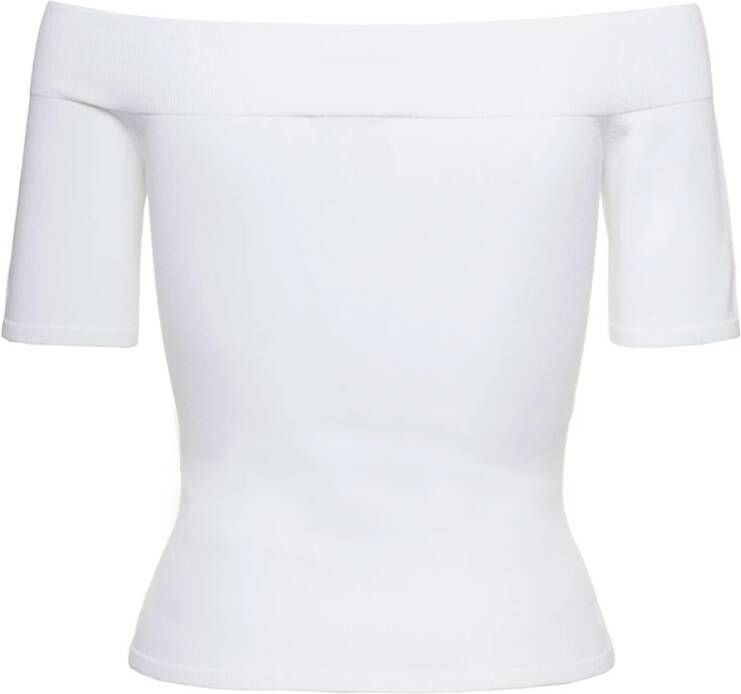 alexander mcqueen Upgrade je garderobe met een getailleerde off-shoulder blouse Wit Dames