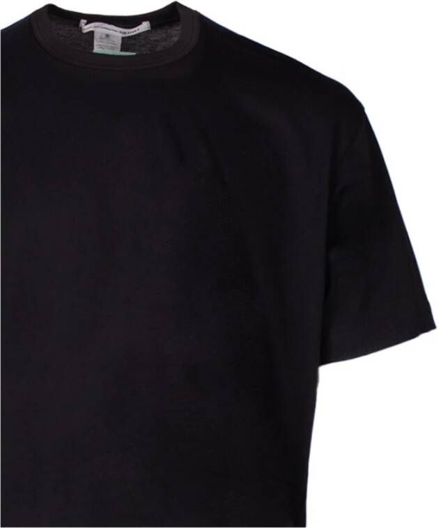 Comme des Garçons Zwart Katoenen Crewneck T-Shirt met Logo Print Black Heren