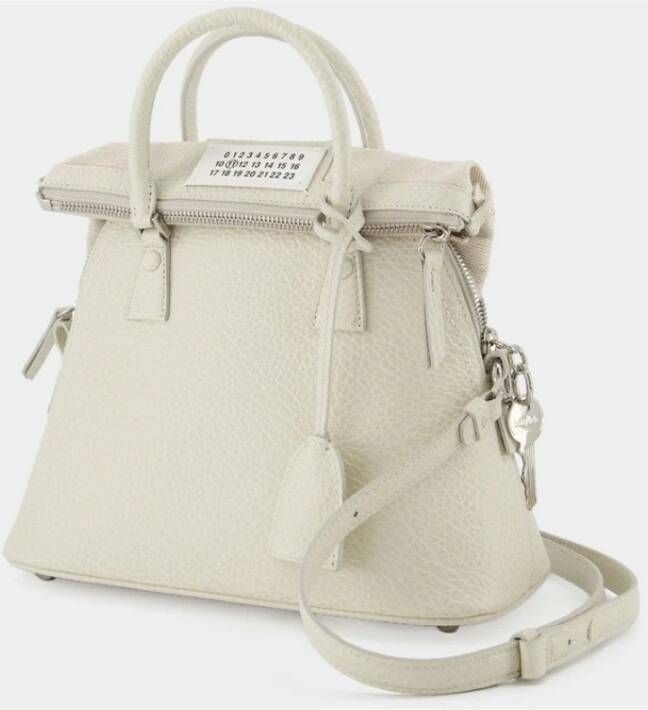 Maison Margiela 5Ac Classique Mini Bag in Beige Leather Beige Dames