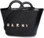 Marni Zwarte geweven tote tas met geborduurd logo Black Dames - Thumbnail 6