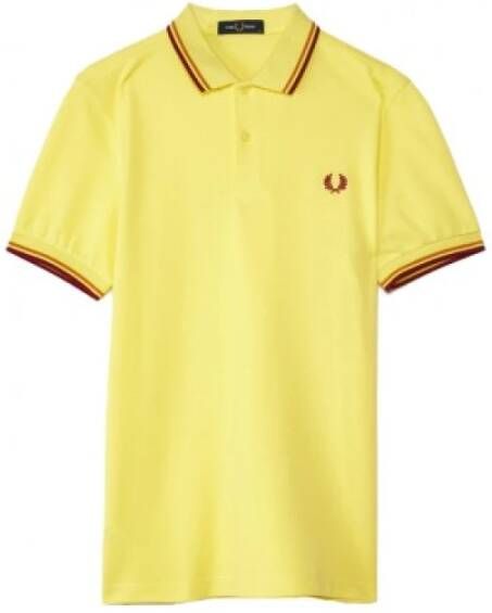 Fred Perry M3600 Korte Mouw Pool Shirt Yellow Heren