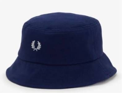 Fred Perry Marineblauwe Logo Bucket Hat Blauw Heren