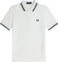 Fred Perry Heren Polo Shirt met Contrast Inzetstukken White Heren - Thumbnail 1