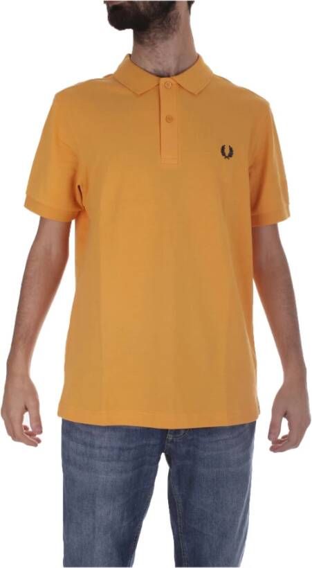 Fred Perry Klassiek Heren Oranje Polo Shirt Oranje Heren
