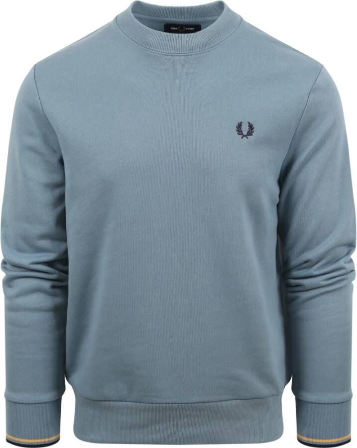 Fred Perry Sweater Logo Mid Blauw Heren