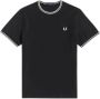 Fred Perry Heren T-shirt met dubbele streep decoratie Black Heren - Thumbnail 3