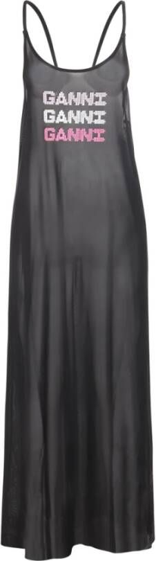 Ganni Transparante jurk Zwart Dames