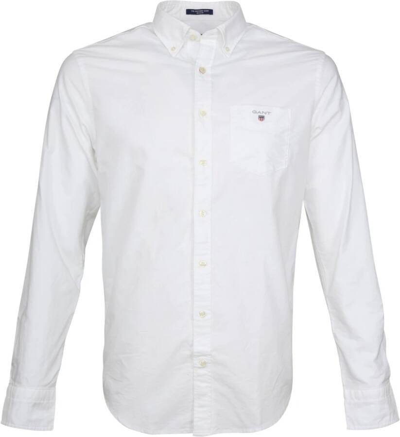 Gant Casual Oxford -shirt met lange mouwen Wit Heren