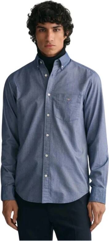Gant regular fit overhemd Blauw Heren