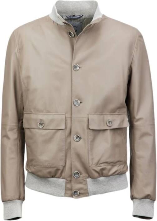 Gimo's Leather Jackets Beige Heren