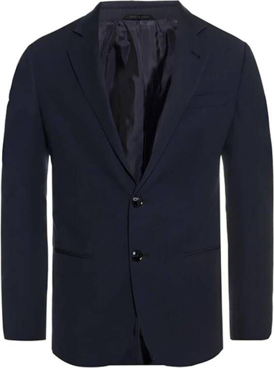 Giorgio Armani Single Breasted Suits Blauw Heren