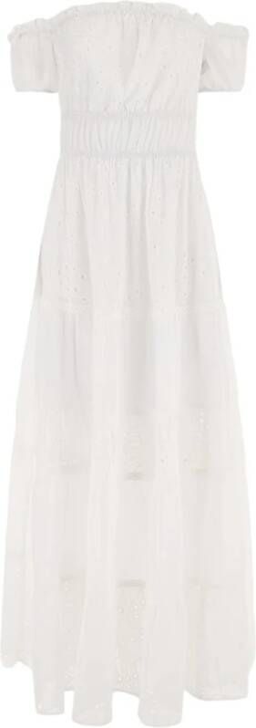 Guess Witte Effen Polyester Jurk White Dames