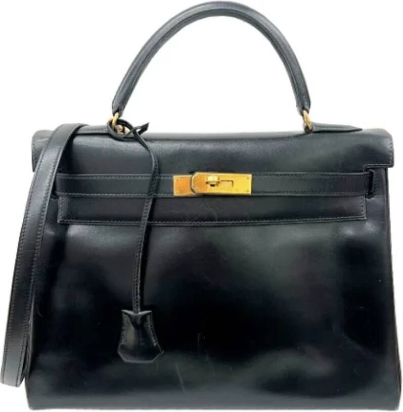 Hermès Vintage Pre-owned Leather hermes-bags Zwart Dames
