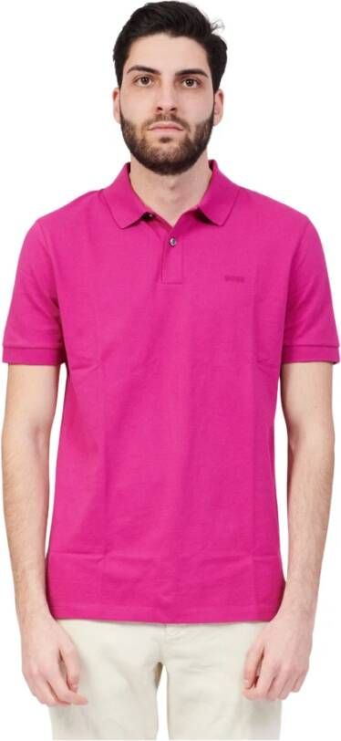 Hugo Boss Klassiek Roze Polo Shirt voor Heren Pink Heren