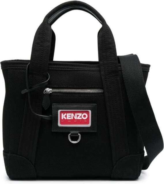Kenzo Elegante Logo-Plaque Tote Tas Black Dames