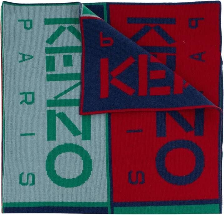 Kenzo Winter Multicolor Sjaal Rood Heren