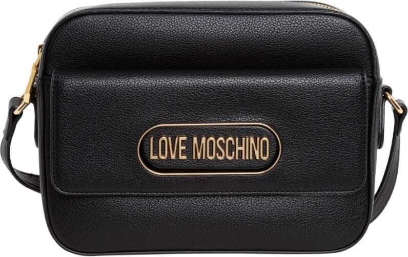 Love Moschino Crossbody bags Borsa Rectangular Plaque Pu in zwart