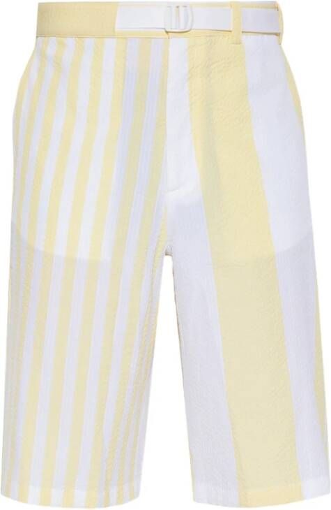 Maison Kitsuné Gestreepte shorts Yellow Heren