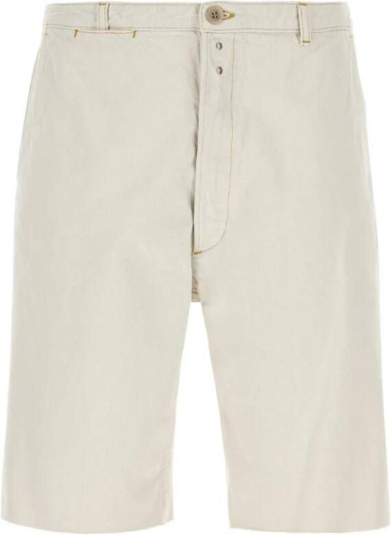 Maison Margiela Moderne Krijt Denim Bermuda Shorts White Heren