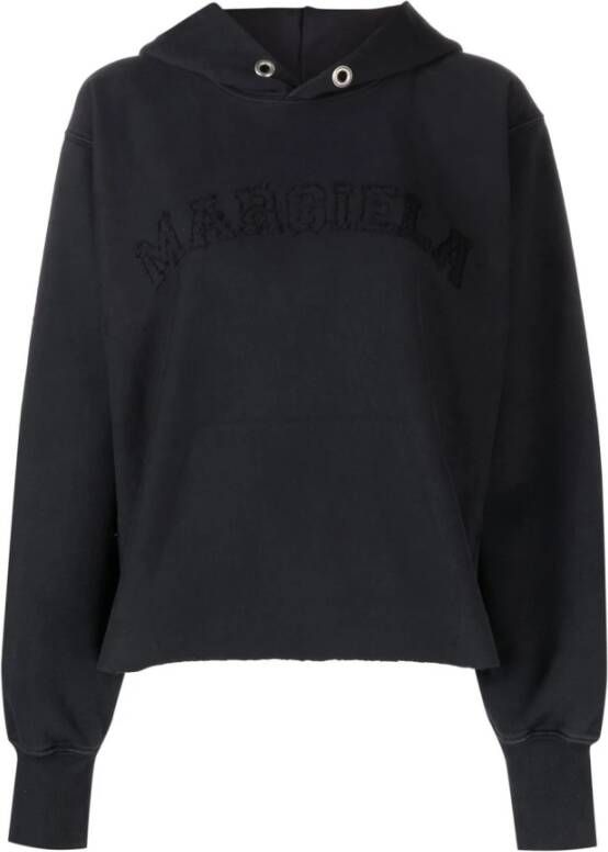 Maison Margiela Zwarte Katoenen Sweatshirt met Geborduurd Logo Black Dames