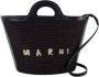 Marni Zwarte geweven tote tas met geborduurd logo Black Dames - Thumbnail 1