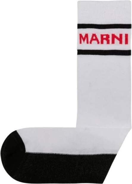 Marni Katoenen sokken met logo White Heren