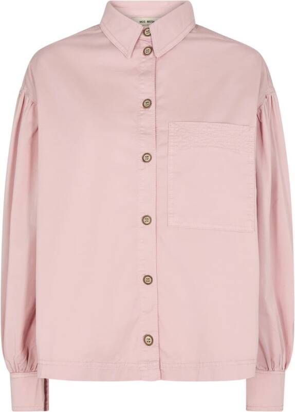 MOS MOSH Loszittende Leila Lori Shirt Zilver Roze Pink Dames