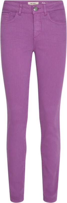 MOS MOSH Slim-Fit High-Waisted Colour Pant Broek Purple Dames