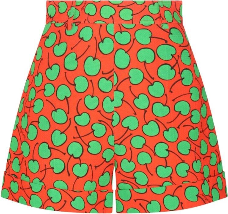 Moschino Casual bedrukte shorts met hoge taille Orange Dames