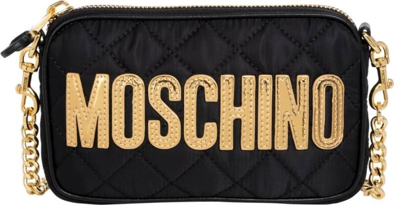 Moschino Eenvoudige Crossbody Tas met Afneembare Band Black Dames