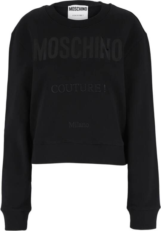 Moschino Luxe Crew Neck Sweatshirt Black Dames