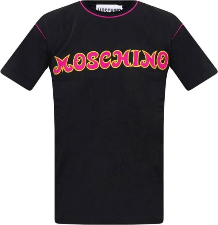 Moschino Organisch Katoenen Logo T-Shirt Black Heren