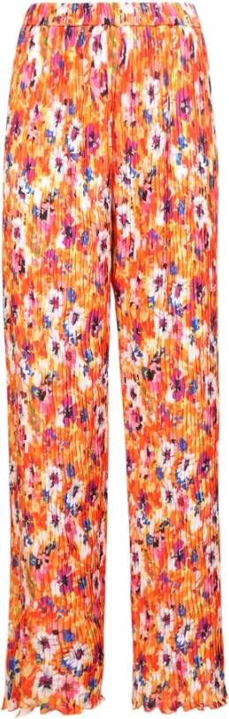 Msgm Floral print wide trousers Oranje Dames